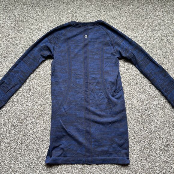 LULULEMON SWIFTLY TECH LONG SLEEVE SHIRT BLUE SZ 4 - Picture 2 of 6